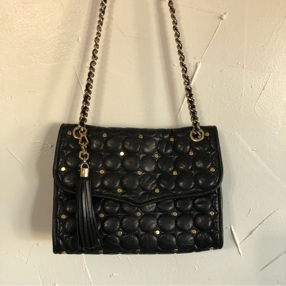 Rebecca Minkoff Leather quilted studded purse with Tassel